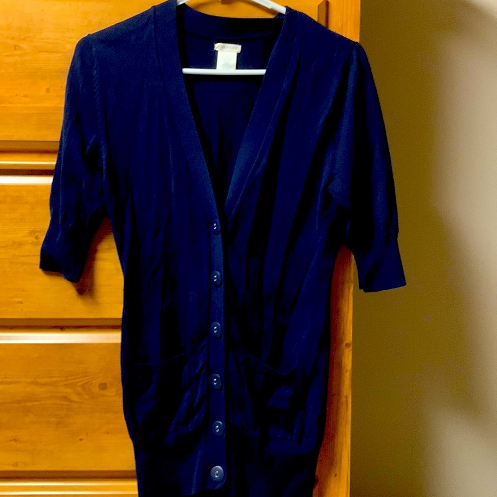 Navy 1/2 sleeve cardigan!